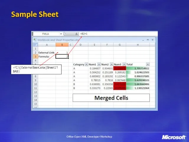 Sample Sheet =‘C:\[ExternalBook.xlsx]Sheet1’!$A$1