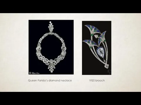 Queen Farida’s diamond neclace 1920 brooch
