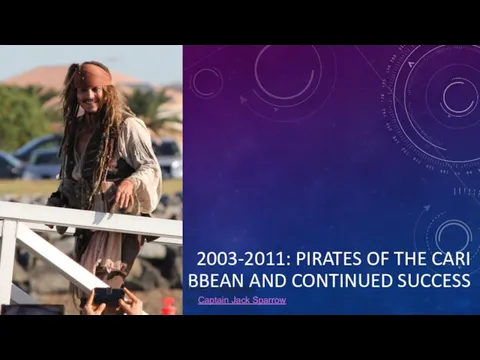 2003-2011: PIRATES OF THE CARIBBEAN AND CONTINUED SUCCESS Depp in costume as Captain Jack Sparrow