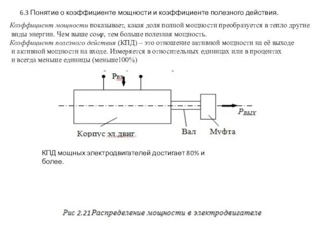 6.3 Понятие о коэффициенте мощности и коэффициенте полезного действия. Коэффициент