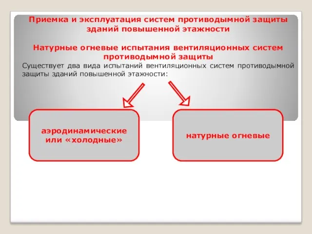 Приемка и эксплуатация систем противодымной защиты зданий повышенной этажности Натурные