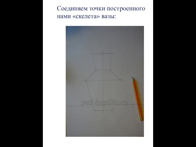 Соединяем точки построенного нами «скелета» вазы: