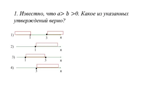 3) 4) 2) 1) 1 1 1 3 3 3 х х х х