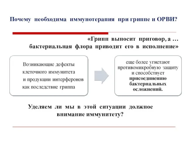 Почему необходима иммунотерапия при гриппе и ОРВИ? Уделяем ли мы