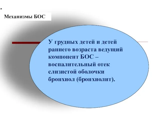 У грудных детей и детей раннего возраста ведущий компонент БОС