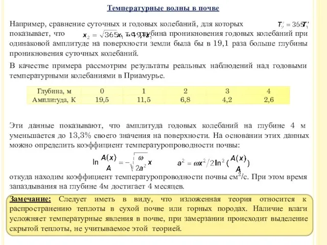 Например, сравнение суточных и годовых колебаний, для которых показывает, что