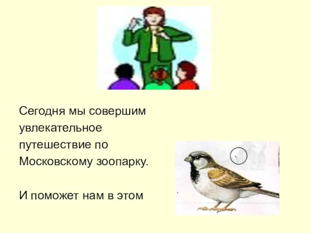 Сегодня мы совершим увлекательное путешествие по Московскому зоопарку. И поможет нам в этом