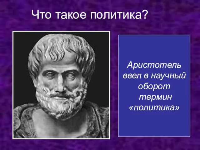 Что такое политика? Аристотель ввел в научный оборот термин «политика»