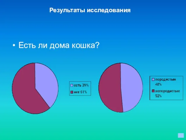 Есть ли дома кошка? Результаты исследования