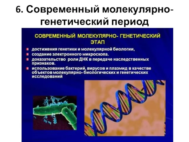 6. Современный молекулярно-генетический период