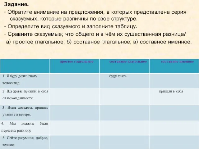 Задание. - Обратите внимание на предложения, в которых представлена серия