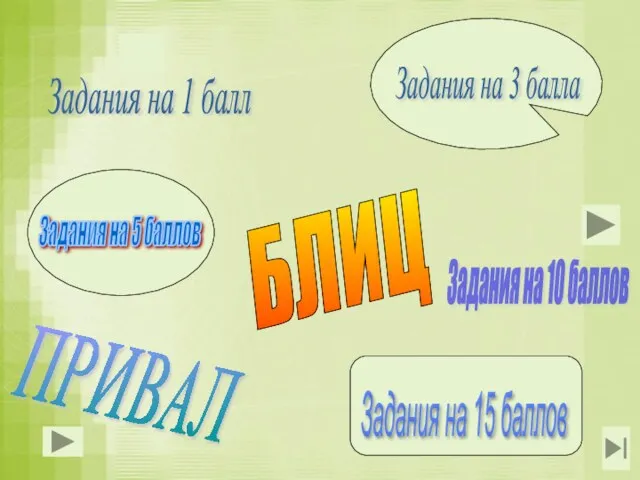 БЛИЦ Задания на 3 балла ПРИВАЛ Задания на 5 баллов