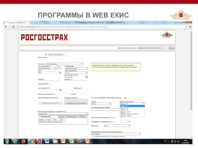 ПРОГРАММЫ В WEB ЕКИС