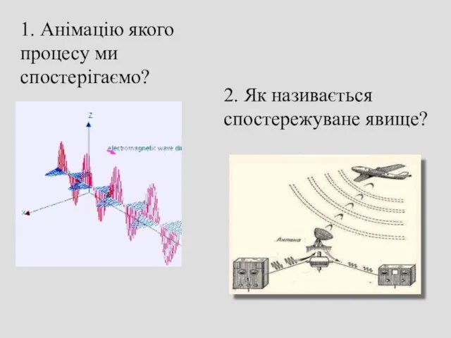 2. Як називається спостережуване явище? 1. Анімацію якого процесу ми спостерігаємо?