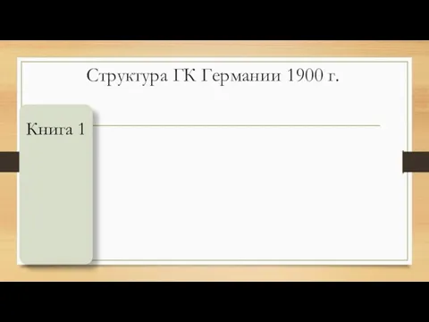 Структура ГК Германии 1900 г. «Семейное право» 3 раздела (§§