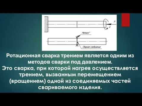 Ротационная сварка трением является одним из методов сварки под давлением.