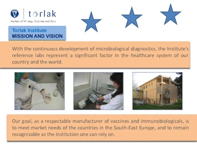 Torlak Institute MISSION AND VISION With the continuous development of
