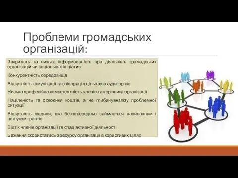 Проблеми громадських організацій: Закритість та низька інформованість про діяльність громадських