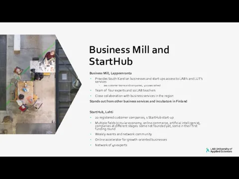 Business Mill and StartHub Business Mill, Lappeenranta Provides South Karelian