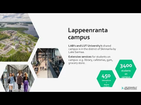 Lappeenranta campus LAB’s and LUT University’s shared campus is in the district of