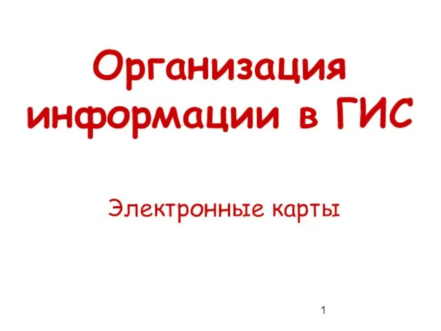 Организация информации в ГИС. Электронные карты