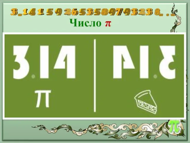 Число π українською мовою читається “пі”, записується грецькою літерою π,