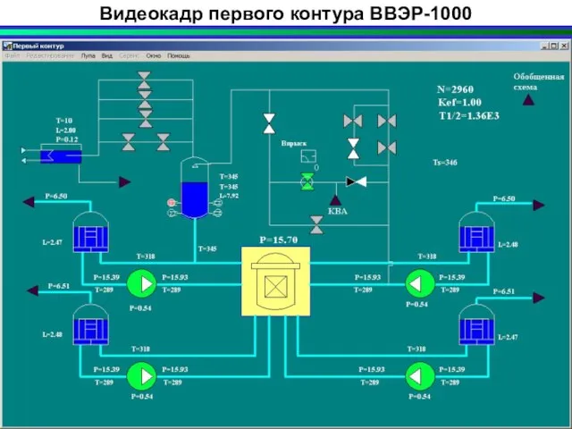 Видеокадр первого контура ВВЭР-1000