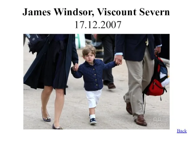 James Windsor, Viscount Severn 17.12.2007 Back