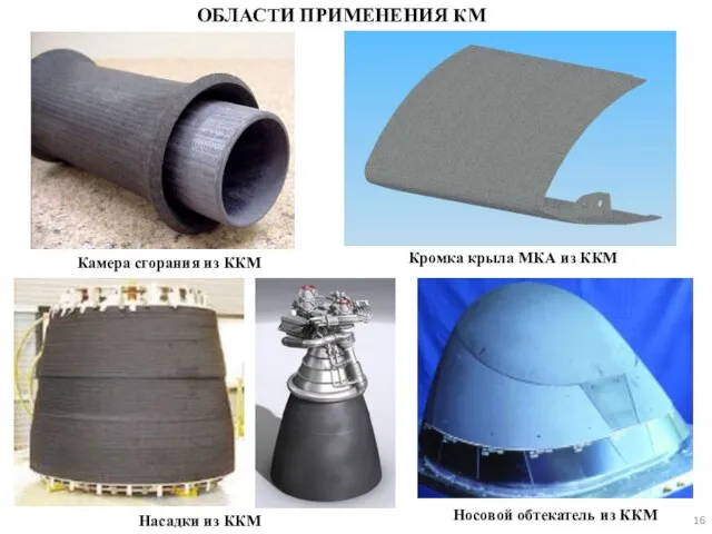 Насадки из ККМ Камера сгорания из ККМ Носовой обтекатель из