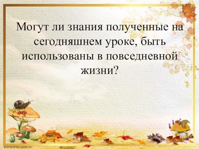 Могут ли знания полученные на сегодняшнем уроке, быть использованы в повседневной жизни?