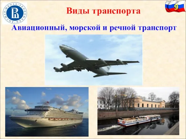 Авиационный, морской и речной транспорт Виды транспорта