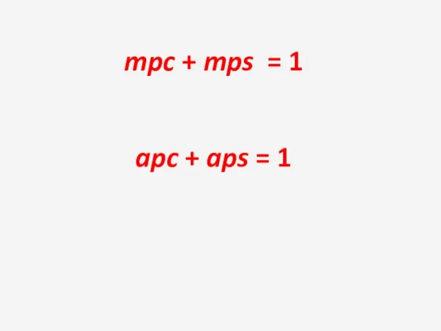 mpc + mps = 1 apc + aps = 1