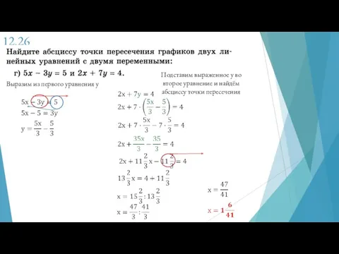 12.26 Выразим из первого уравнения у Подставим выраженное у во