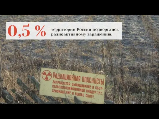 0,5 % территории России подверглись радиоактивному заражению.