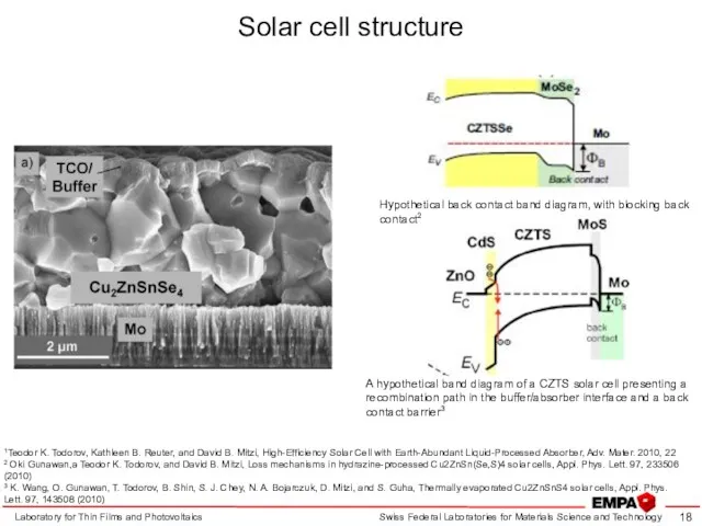 Solar cell structure Laboratory for Thin Films and Photovoltaics 1Teodor