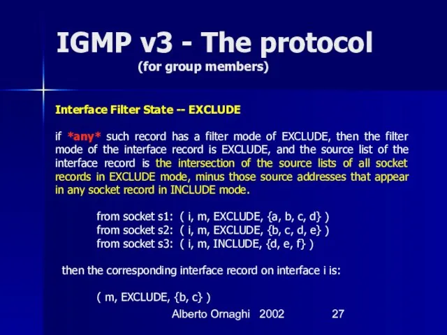 Alberto Ornaghi 2002 IGMP v3 - The protocol (for group