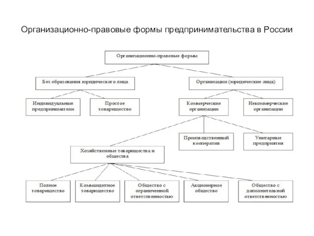 Организационно-правовые формы предпринимательства в России