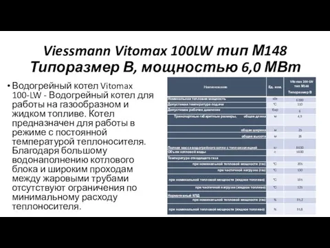 Viessmann Vitomax 100LW тип М148 Типоразмер В, мощностью 6,0 МВт