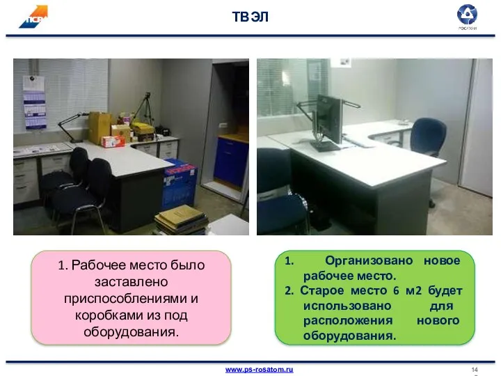 ТВЭЛ 1. Рабочее место было заставлено приспособлениями и коробками из