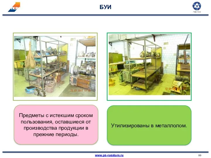 БУИ Предметы с истекшим сроком пользования, оставшиеся от производства продукции