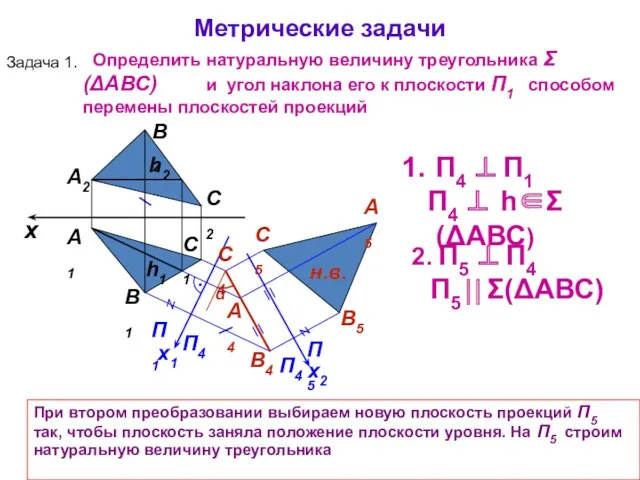 x А1 А2 П1 П4 x1 П4 ⊥ П1 П4