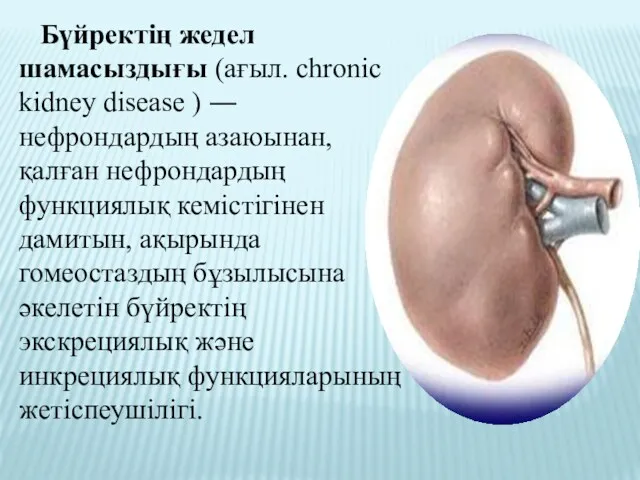 Бүйректің жедел шамасыздығы (ағыл. chronic kidney disease ) ― нефрондардың