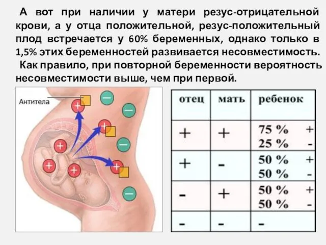 А вот при наличии у матери резус-отрицательной крови, а у