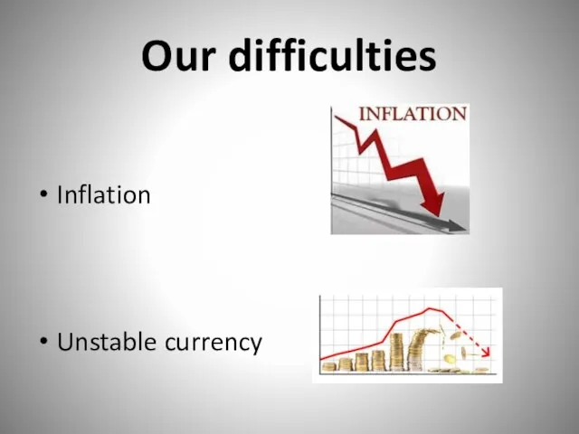 Our difficulties Inflation Unstable currency