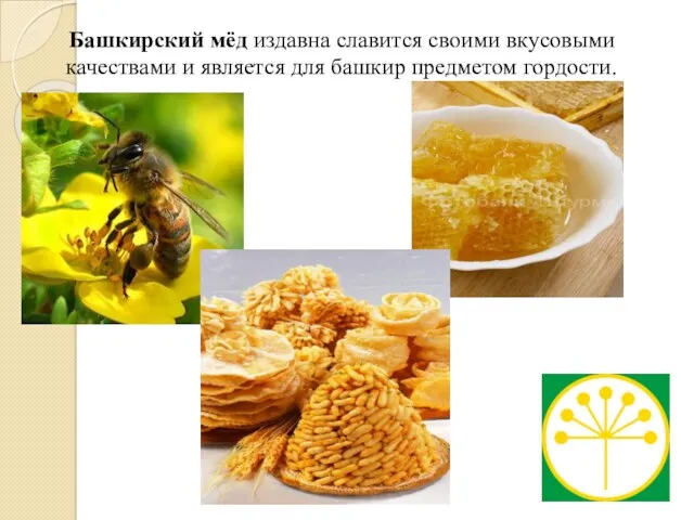 Башкирский мёд издавна славится своими вкусовыми качествами и является для башкир предметом гордости.