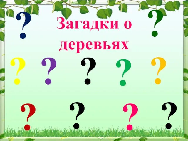 Загадки о деревьях ? ? ? ? ? ? ? ? ? ? ?