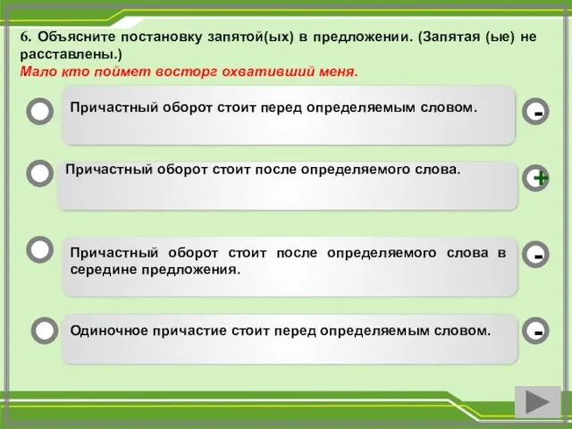 6. Объясните постановку запятой(ых) в предложении. (Запятая (ые) не расставлены.) Мало кто поймет