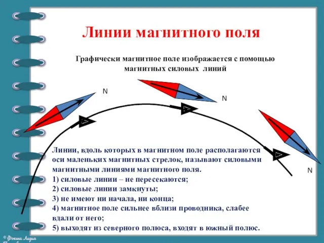 Линии, вдоль которых в магнитном поле располагаются оси маленьких магнитных