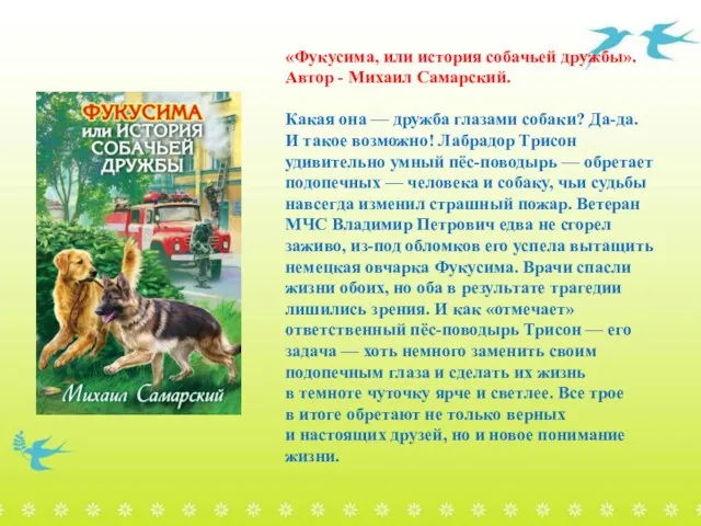 «Фукусима, или история собачьей дружбы». Автор - Михаил Самарский. Какая
