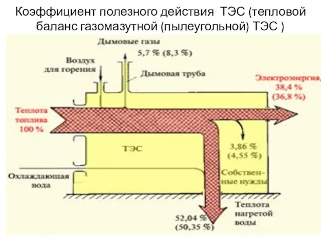 Коэффициент полезного действия ТЭС (тепловой баланс газомазутной (пылеугольной) ТЭС )